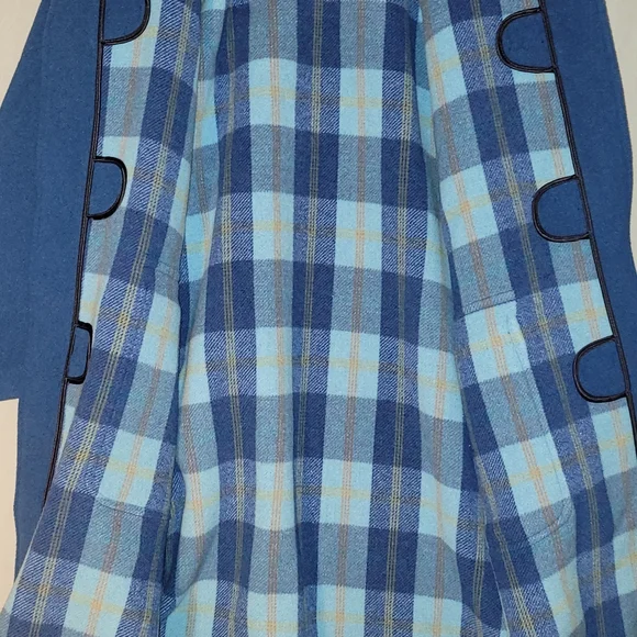 Classic Men's Blue Hooded Trench Coat